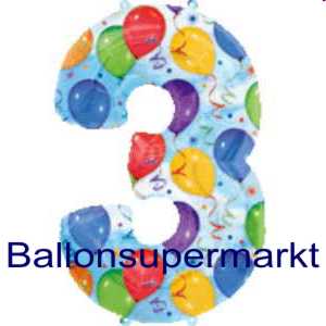 Luftballon-Zahlenballon-Zahlen-Dekoration-Zahl-3