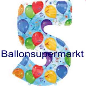 Luftballon-Zahlenballon-Zahlen-Dekoration-Zahl-5