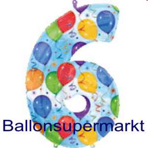Luftballon-Zahlenballon-Zahlen-Dekoration-Zahl-6