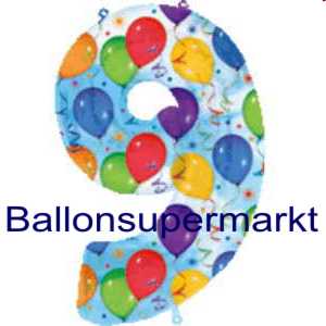 Luftballon-Zahlenballon-Zahlen-Dekoration-Zahl-9