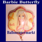 Luftballon Barbie mit Schmetterling, Folienballon mit Ballongas (FHGE Barbie-Luftballon-10809)