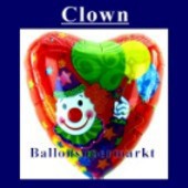 Luftballon Clown, Folienballon mit Ballongas (FHGE222)