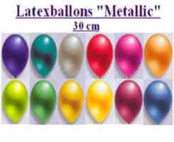Luftballons Metallicfarben, 30 cm