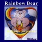 Luftballon Rainbow Bear, Folienballon mit Ballongas (FHGE54)