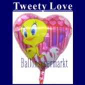 Luftballon Tweety Love, Folienballon mit Ballongas (FHGE-Luftballon-Tweety-Love-45-01)