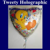 Luftballon Tweety Holographic, Folienballon mit Ballongas (FHGE Tweety-Ballon-14779)