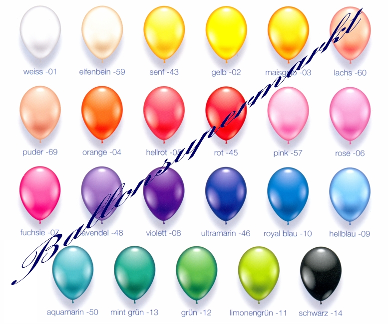 Luftballons Standardfarben