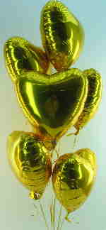 Goldene Herzluftballons, Bouquets zur Goldenen Hochzeit