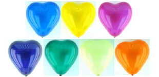 Bunt gemischte Herzluftballons, 40 cm