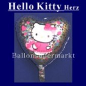 Luftballon Hello Kitty, Herz Folienballon mit Ballongas (FHGE-Hello-Kitty-Luftballon-Herz-45-01)